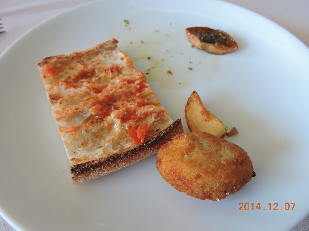 Bread With Tomato Ca La Nuri Restaurant Barcelona Image